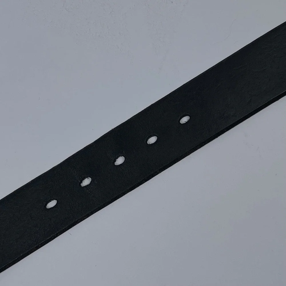 Levi Strauss & Co Italian Leather Belt Mens 36 Black Silver Buckle Made in USA
